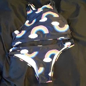 Brazilian cut rainbow bikini